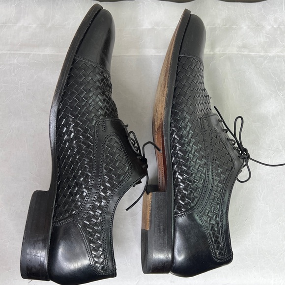 Johnston & Murphy Ellsworth Cap Toe Black Leather Oxford Shoes Size 9M - Picture 12 of 13